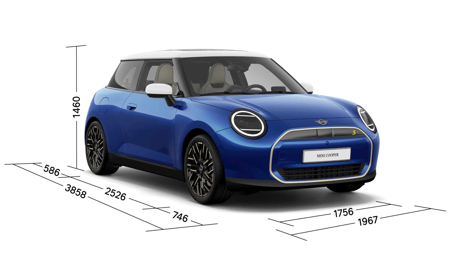 MINI Cooper Electric - driekwart - afmetingen